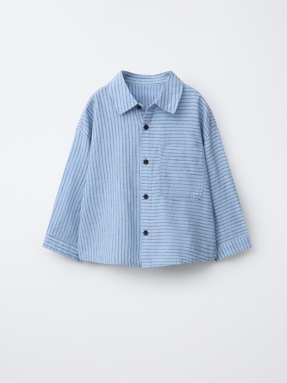 Zara Boys Striped Cotton Linen Shirt